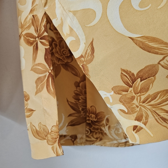 Saks Silk Double Breasted Carmel Print Blouse Vintage - Picture 5 of 7